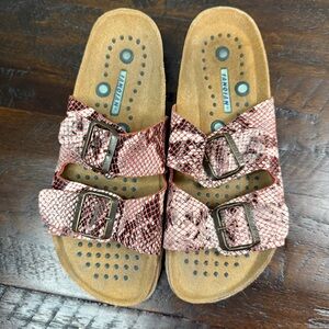 Sanosan Women's Aston Snake Leather Sietelunas Sandals Size 38